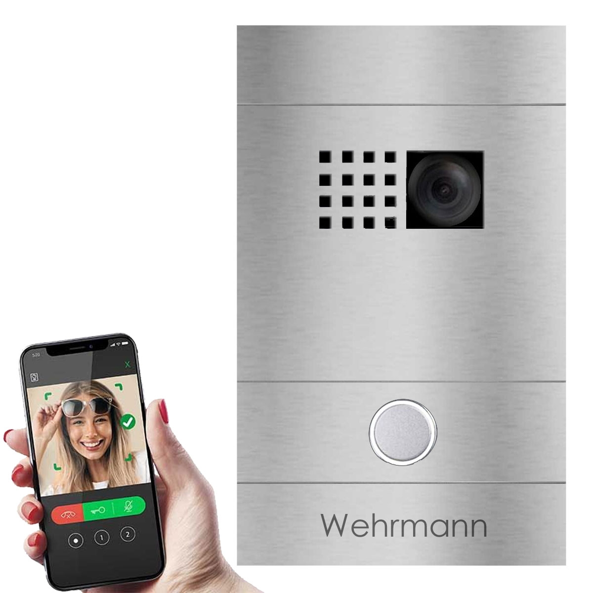 Video Türstation DIVISION 530S - Edelstahl geschliffen - Comelit Ultra VIDEO Komplettset Wifi