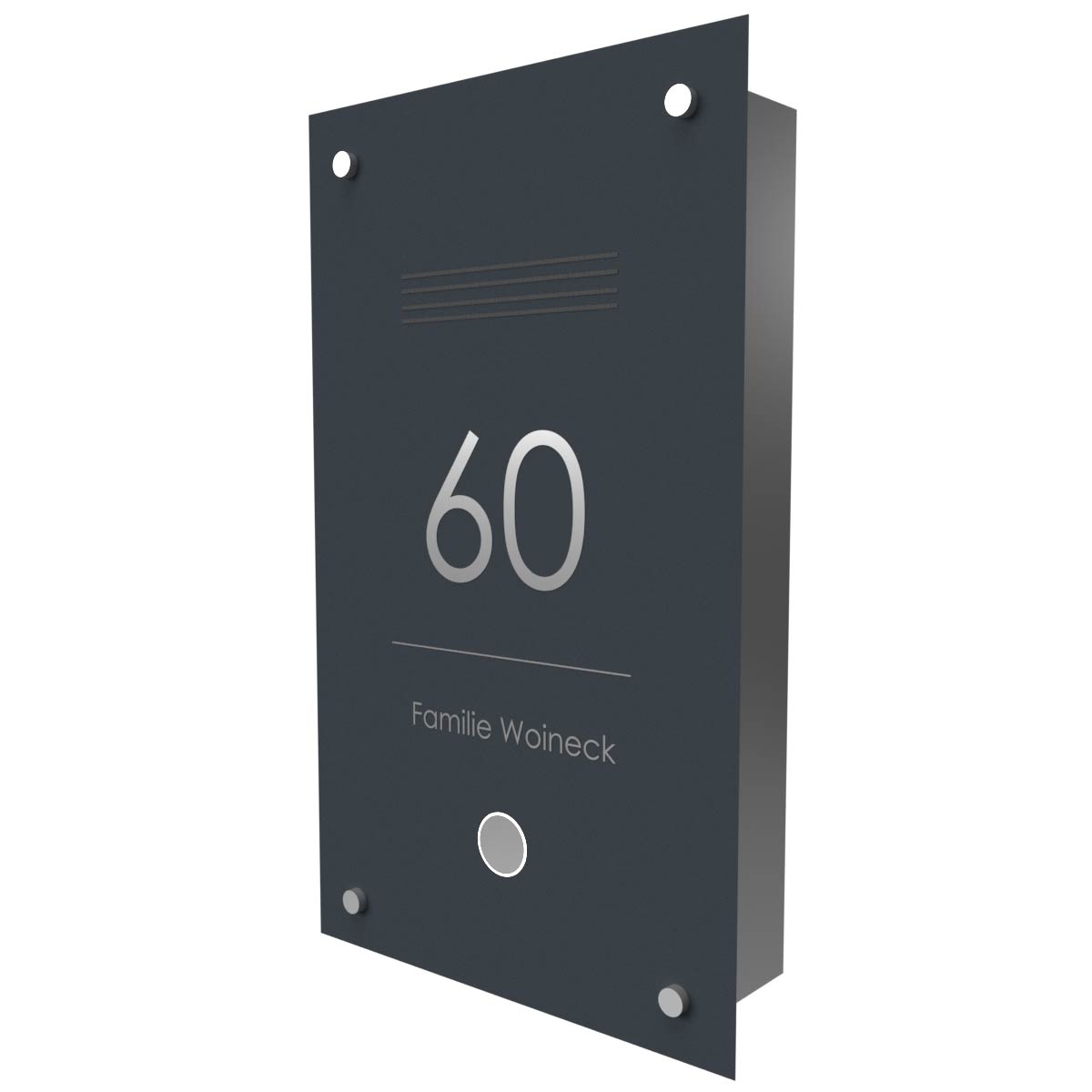 5c849d9dbc5a77ce7b1339d9574a119fc2b336db Stainless steel door station BASIC 529 Elegance I with bell & speech perforation - RAL of your choice