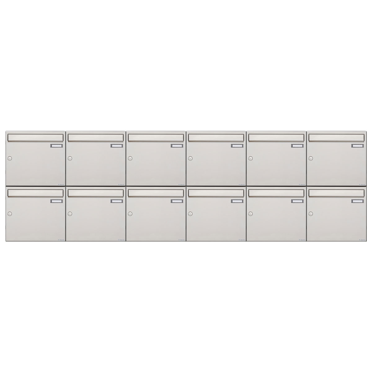 12er 6x2 Edelstahl Aufputz Briefkastenanlage Design BASIC 382A-AP