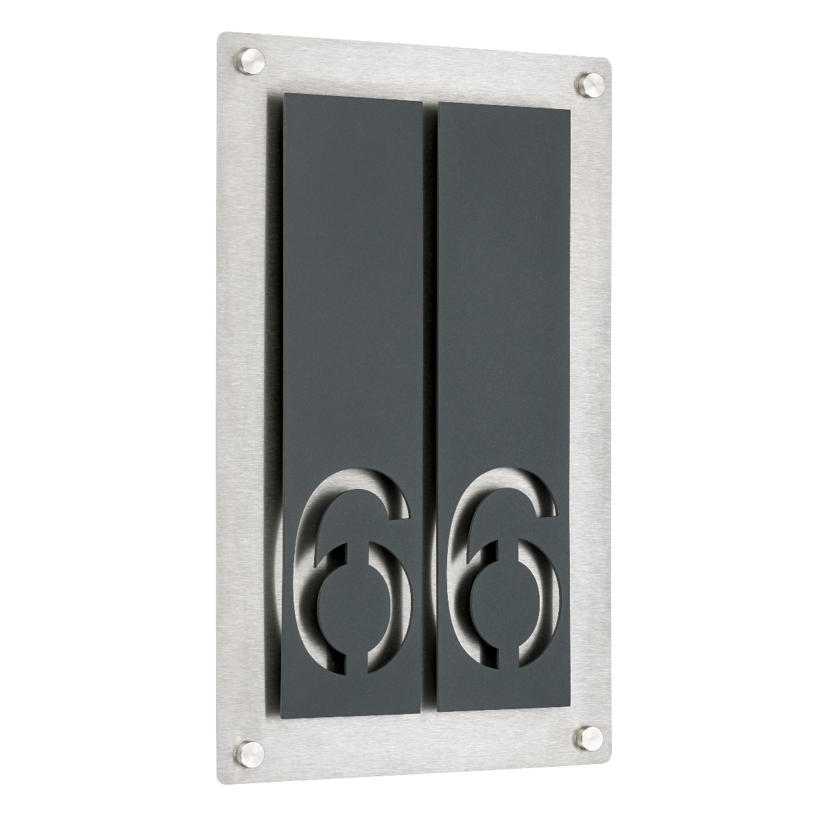 40649273000638f1af641c1e55f7921066990547 Hausnummer PREMIUM Design 691 - Grundplatte Edelstahl - Hausnummer RAL Farbe- 2-stellig
