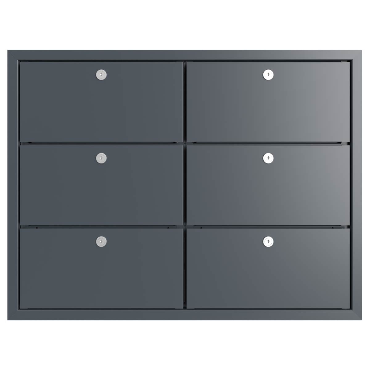 6-piece 2x3 design letterbox GOETHE MDW with nameplate - RAL of your choice 6-piece 2x3 design letterbox GOETHE MDW with nameplate - RAL of your choice