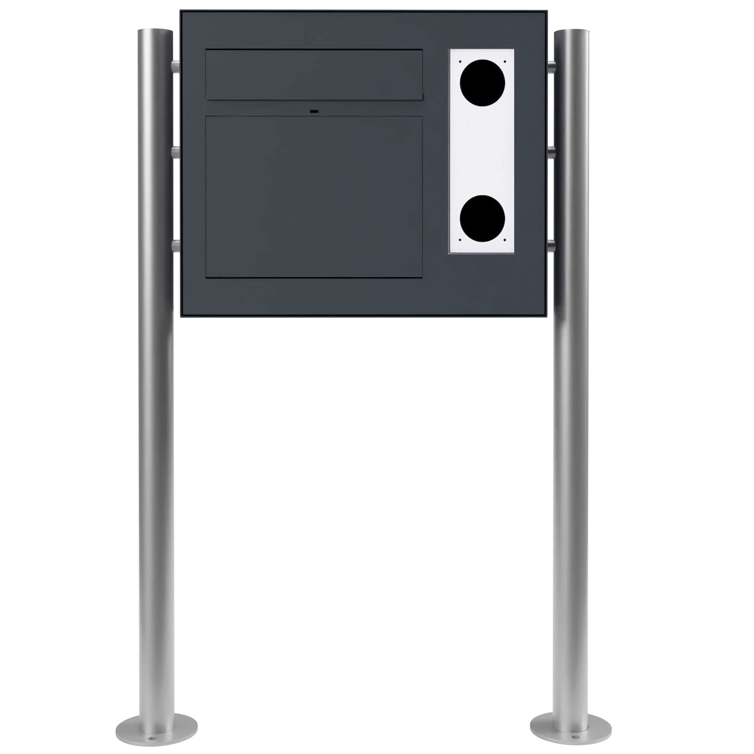 Design Standbriefkasten GRIMM ST-R - Farbe nach Wahl - GIRA System 106 - 3-fach vorbereitet rechts