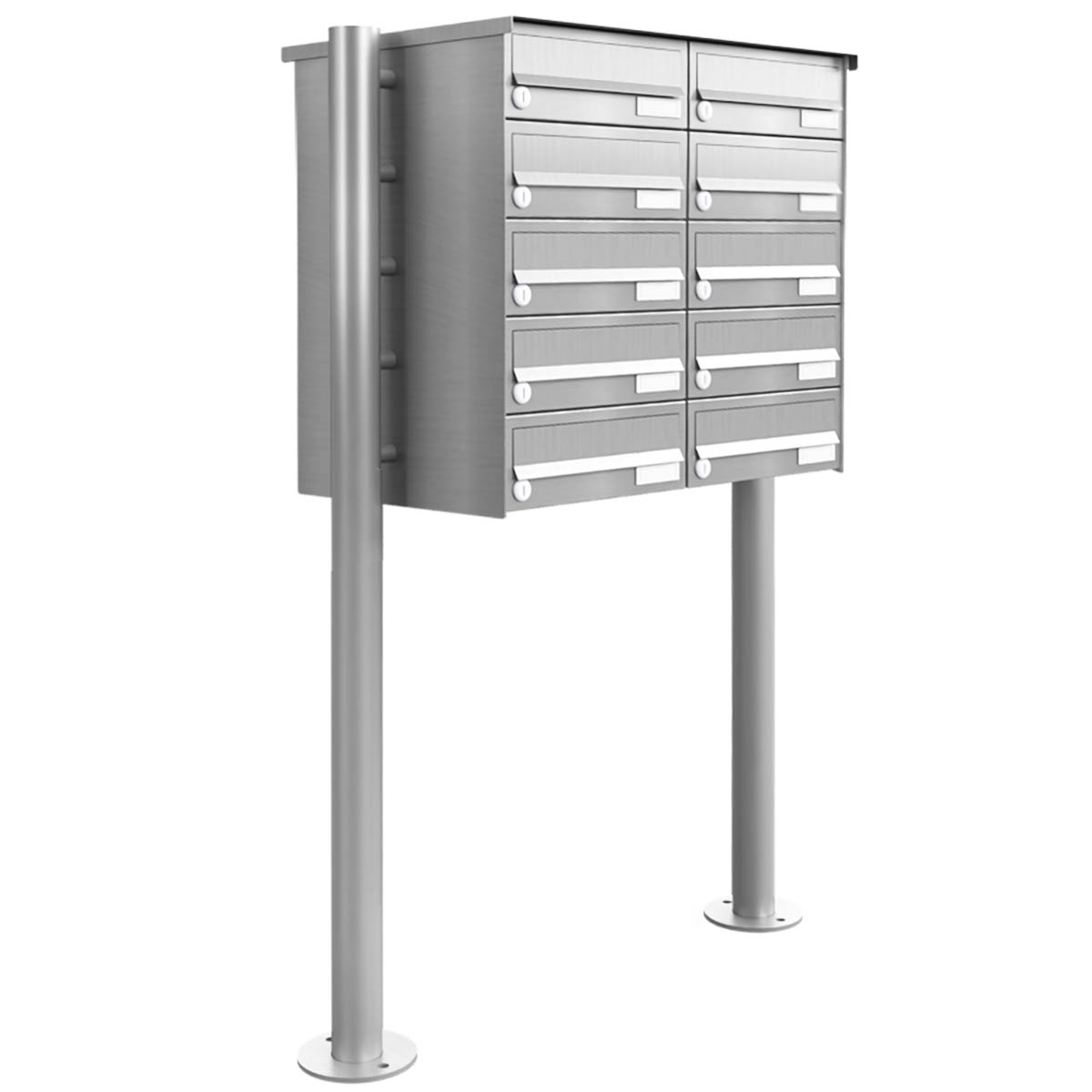 10 letterbox system freestanding Design BASIC 385-VA ST-R - stainless steel V2A, polished
