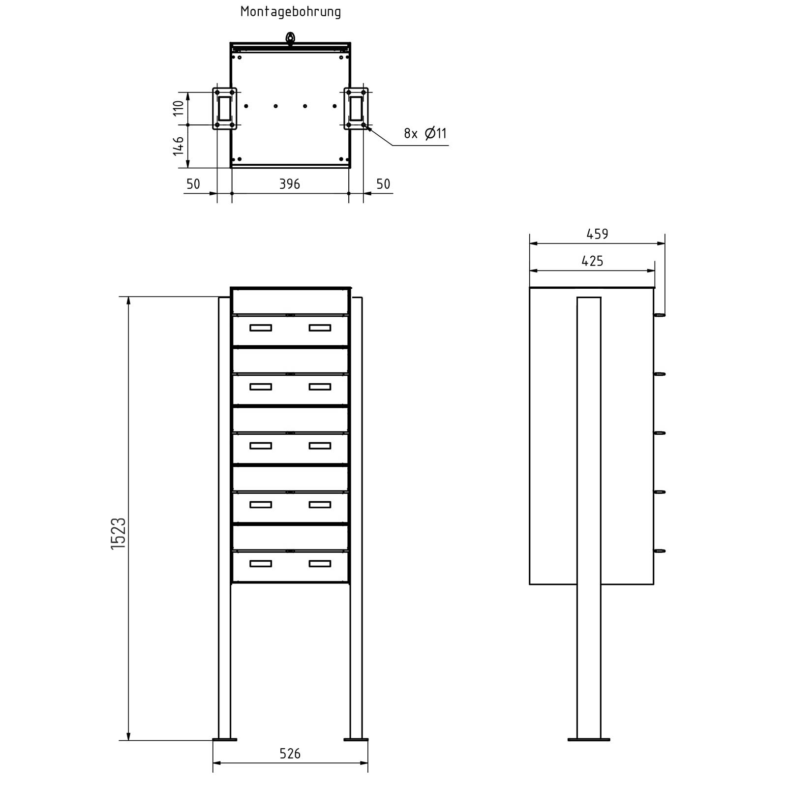 5er 1x5 Briefkastenanlage freistehend GOETHE ST-Q-400 - RAL nach Wahl 5er 1x5 Briefkastenanlage freistehend GOETHE ST-Q-400 - RAL nach Wahl