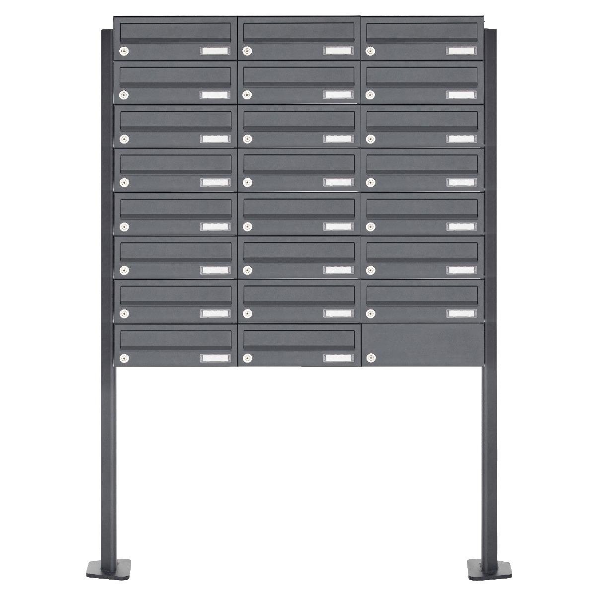 23er Briefkastenanlage freistehend Design BASIC 385P-7016 ST-T - RAL 7016 anthrazitgrau