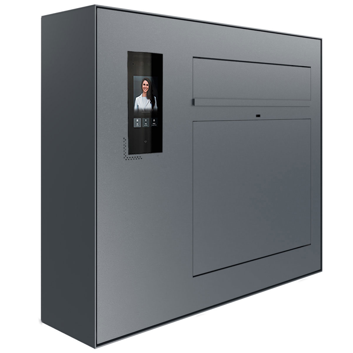 Design surface-mounted letterbox GRIMM - colour of your choice with Ekinex Dico IP video intercom left Design surface-mounted letterbox GRIMM - colour of your choice with Ekinex Dico IP video intercom left