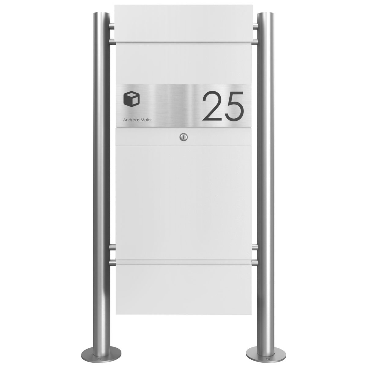 Paketbriefkasten freistehend KLEIST Edition ST-R - Design Elegance 1 - RAL 9016 verkehrsweiß