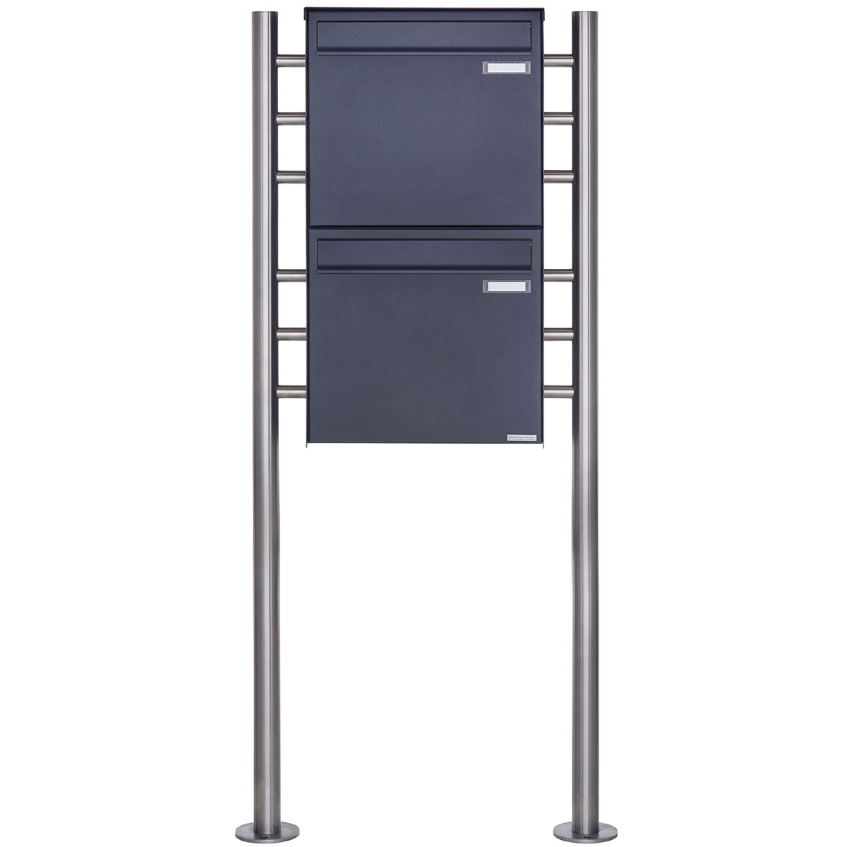 2er 1x2 fence mailbox free-standing design BASIC Plus 381XZ ST-R - RAL of your choice