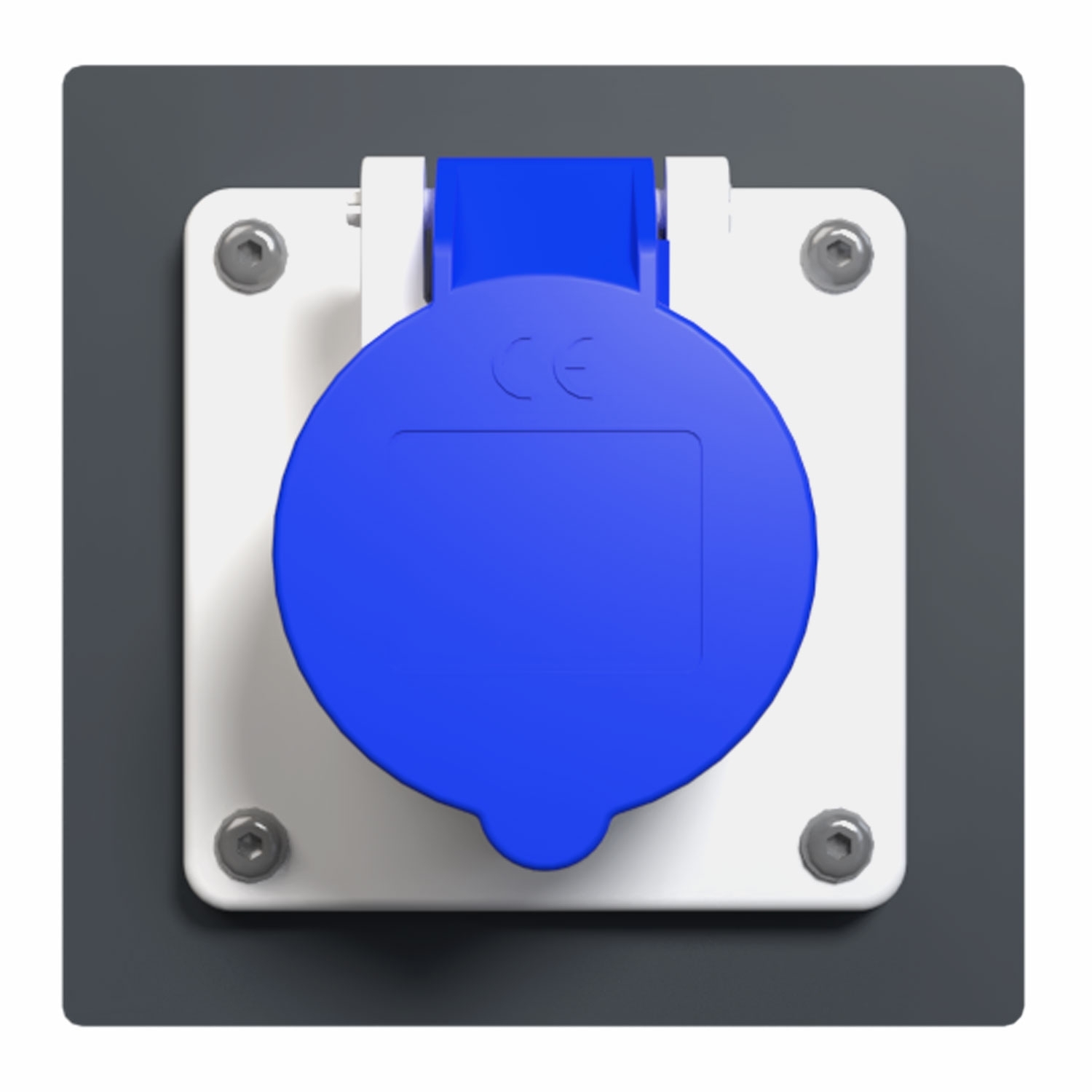 Module with add-on socket outlet - Mennekes - CEE 16A 3p 230V Colour: RAL 7016 anthracite grey, fine structure, matt