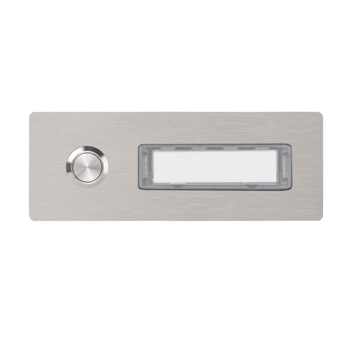 Placa de timbre de acero inoxidable 150x50 BASIC 422 con placa de identificación - 1 parte