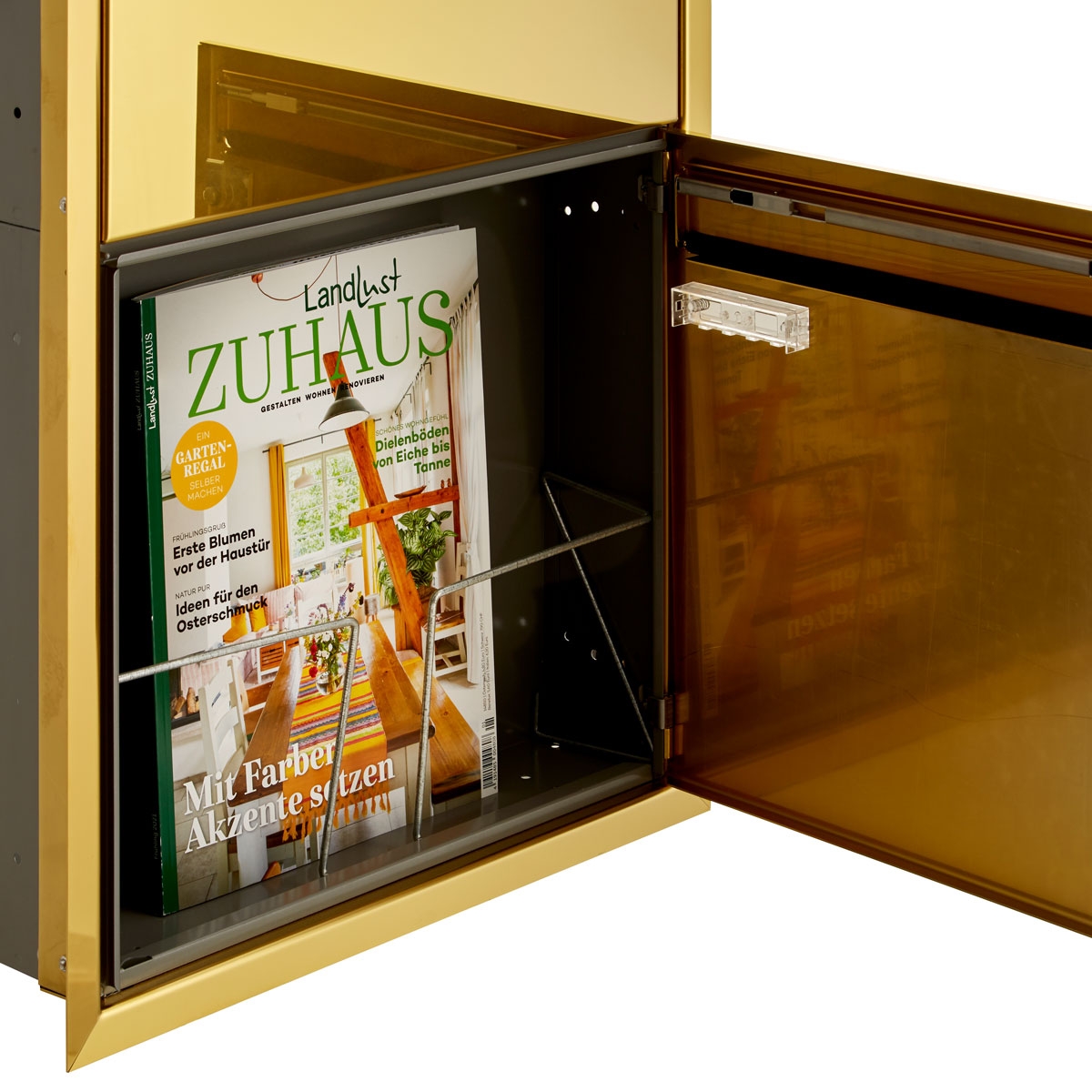 Unterputz Briefkasten CLASSIC 534C - Titanmessing ähnl. Gold - 1 Partei Unterputz Briefkasten CLASSIC 534C - Titanmessing ähnl. Gold - 1 Partei