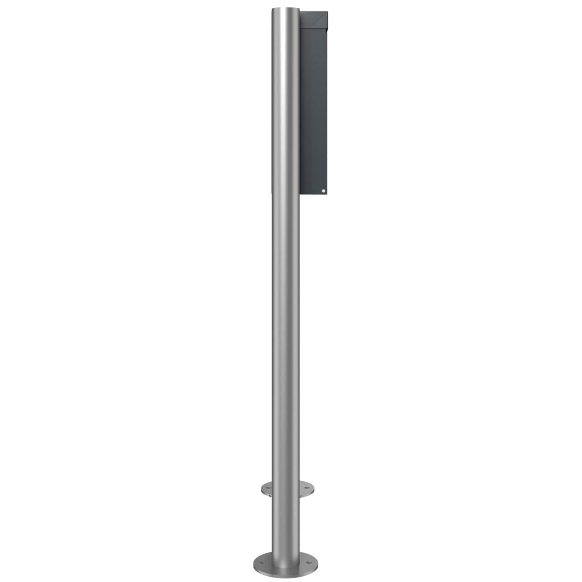 9a6f90d2f067f0abf87d2e18c554d7854dc37147 BRENTANO® ST-R buzón de diseño con pedestal - diseño Elegance 3 - gris antracita RAL 7016