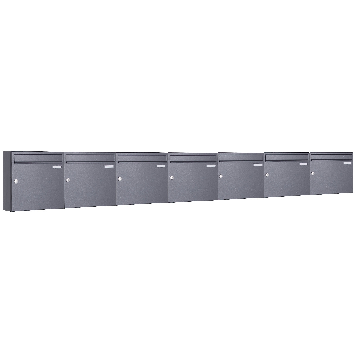 7er 7x1 Aufputz Briefkastenanlage Design BASIC 382A AP - DB703 eisenglimmer