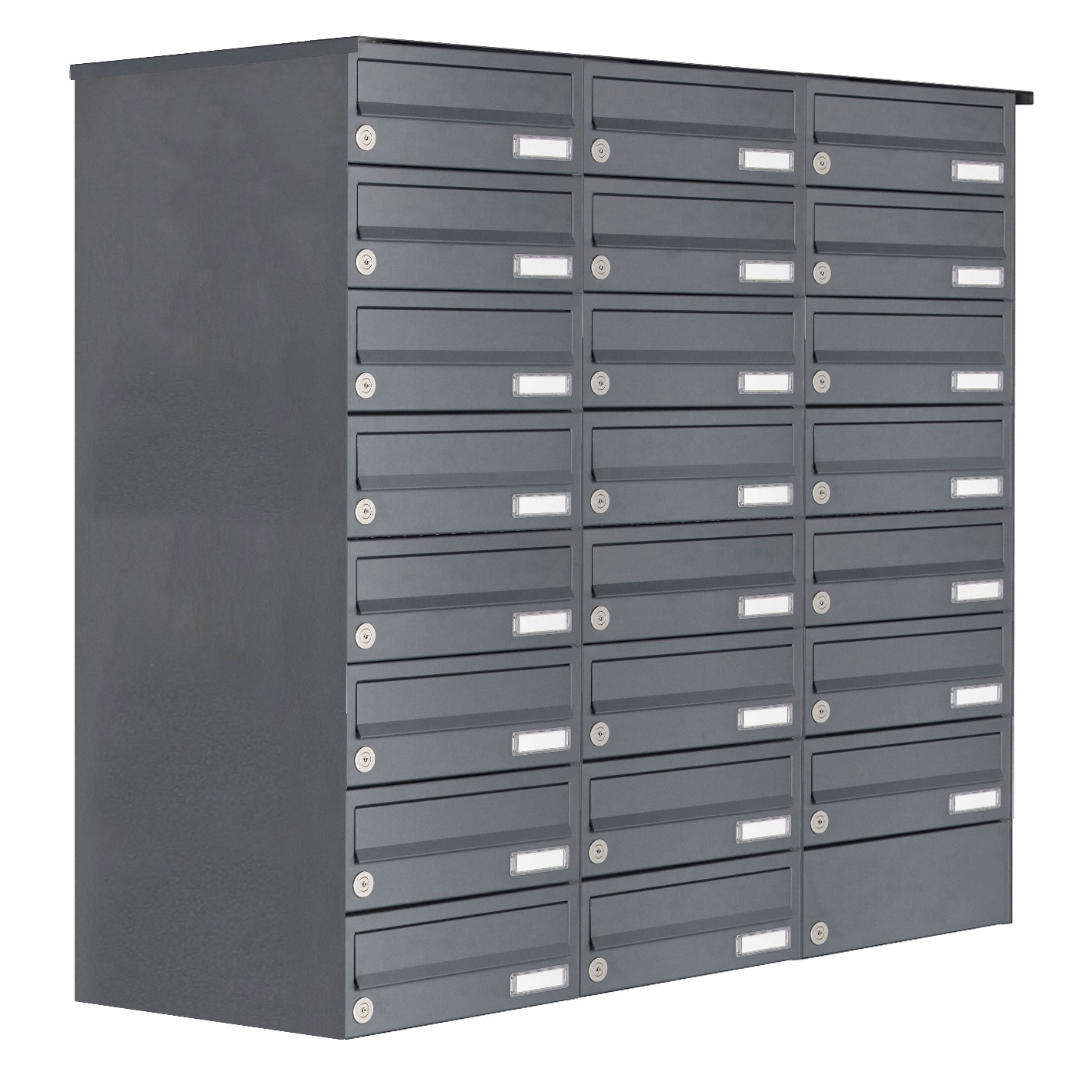 23er 8x3 Aufputz Briefkastenanlage Design BASIC 385A-7016 AP - RAL 7016 anthrazitgrau