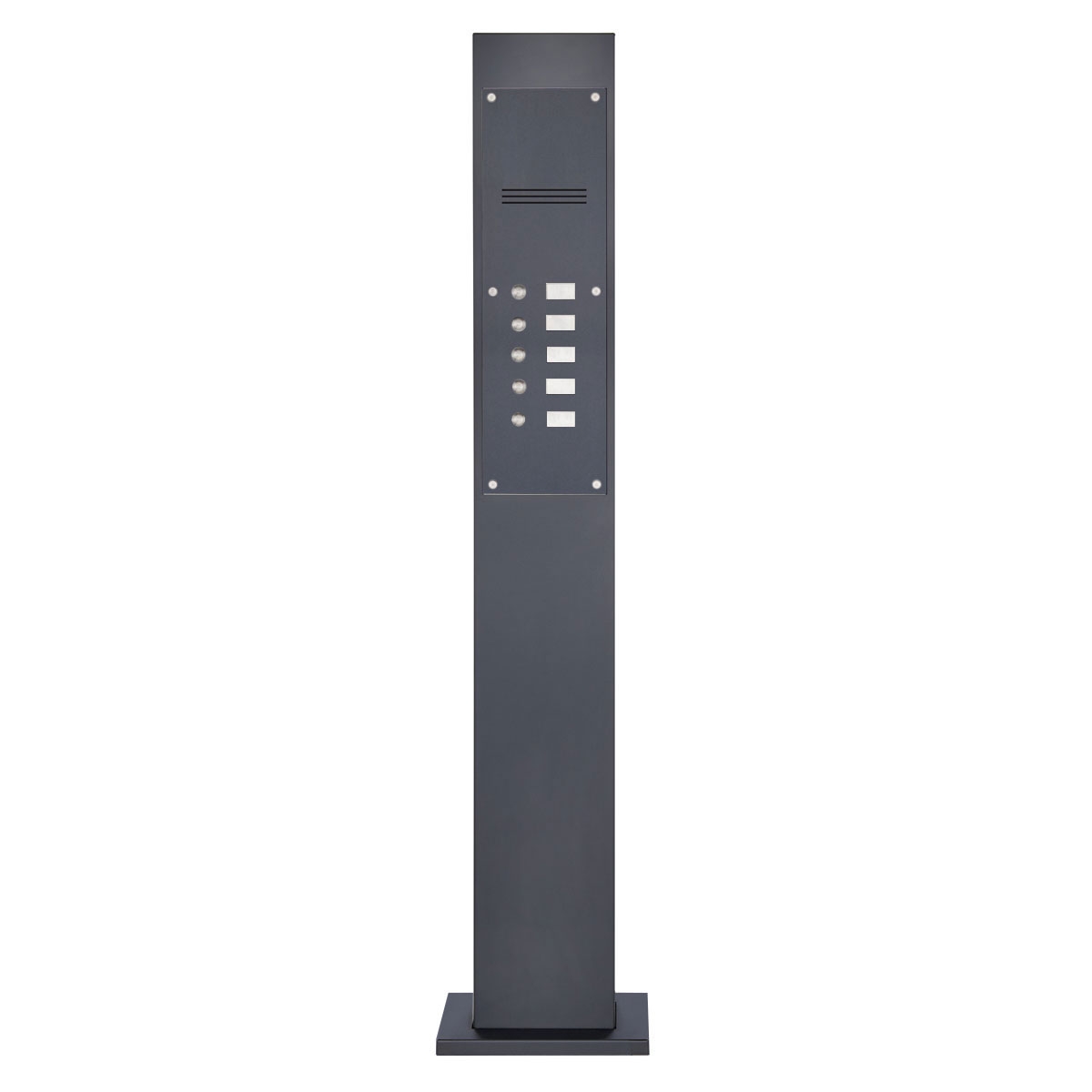 Klingelstele Designer - Edelstahl V2A pulverbeschichtet - 5 Partei - INDIVIDUELL