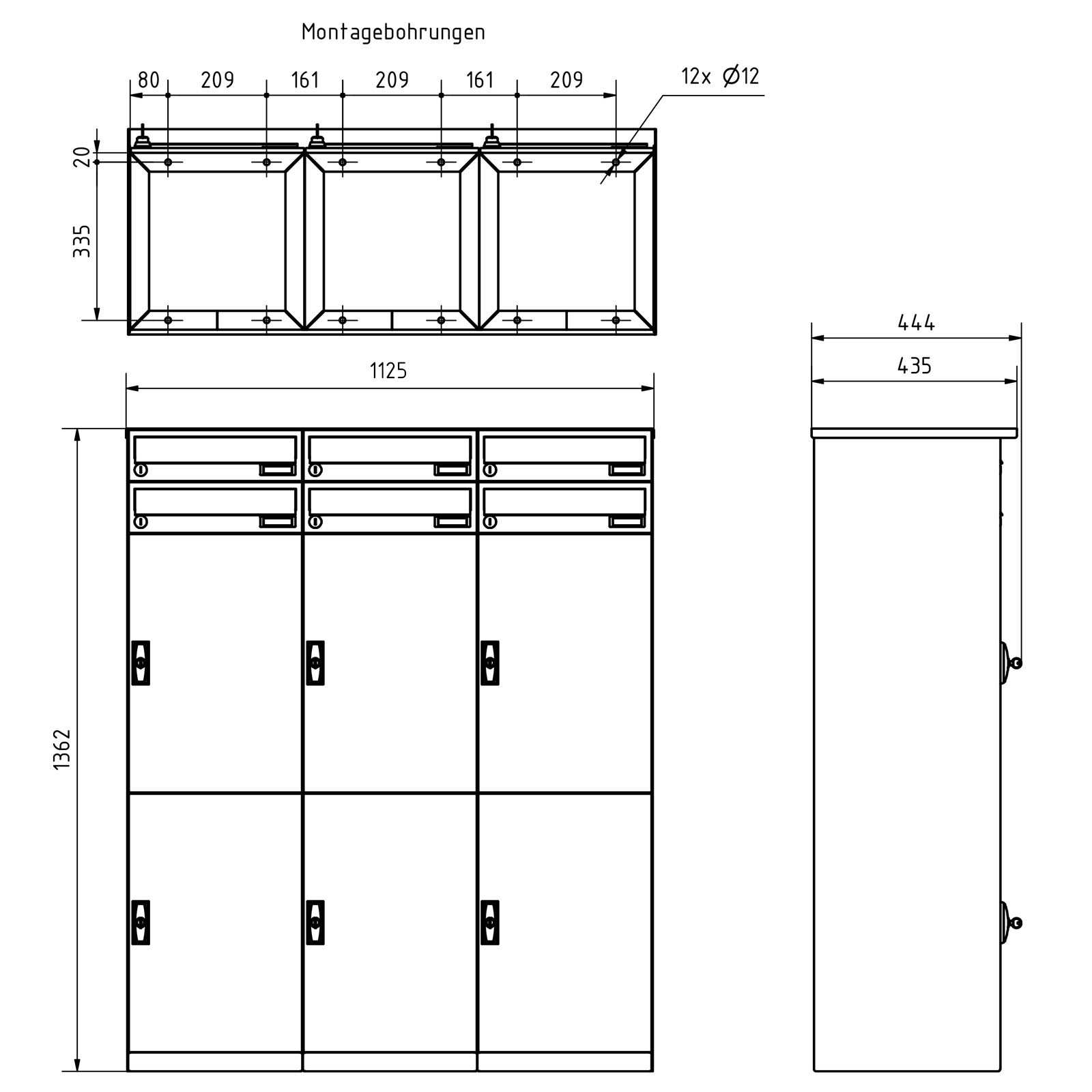 6er Paketfachanlage BASIC Plus 863X STL mit Paketfach 370x550 und Briefkasten 370x110 - Edelstahl geschliffen 6er Paketfachanlage BASIC Plus 863X STL mit Paketfach 370x550 und Briefkasten 370x110 - Edelstahl geschliffen