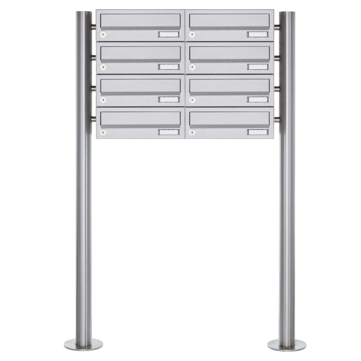 8 letterbox system freestanding Design BASIC 385-VA ST-R - stainless steel V2A, polished 8 letterbox system freestanding Design BASIC 385-VA ST-R - stainless steel V2A, polished
