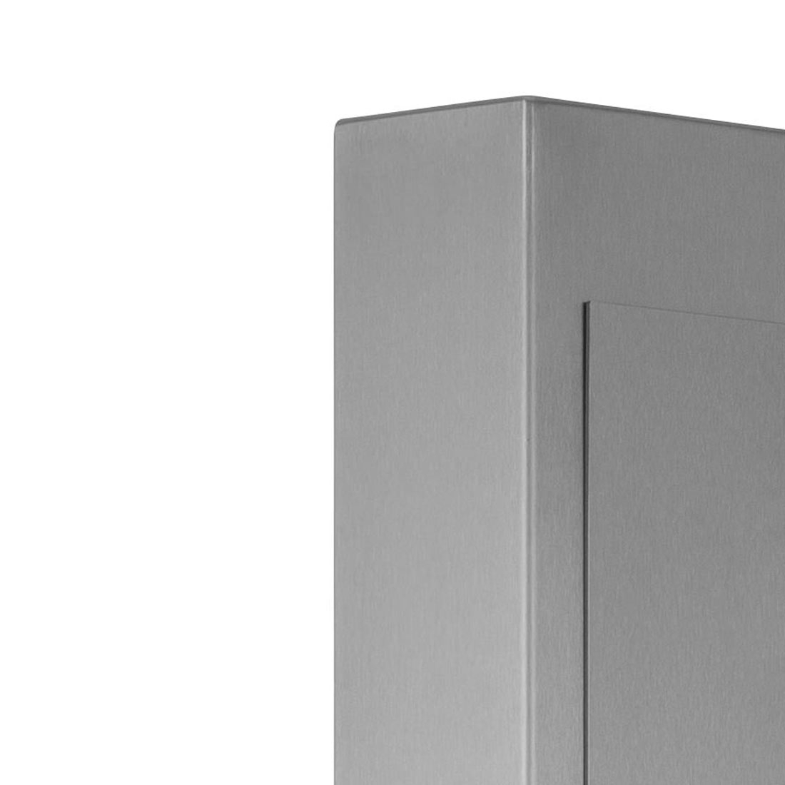 Design letterbox pedestal GRIMM - polished stainless steel with DoorBird video intercom system Design letterbox pedestal GRIMM - polished stainless steel with DoorBird video intercom system