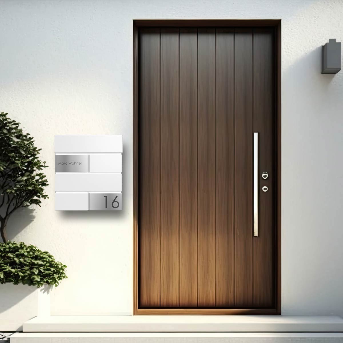 KANT Edition letterbox with newspaper compartment - Elegance 3 design - RAL 9016 traffic white KANT Edition letterbox with newspaper compartment - Elegance 3 design - RAL 9016 traffic white