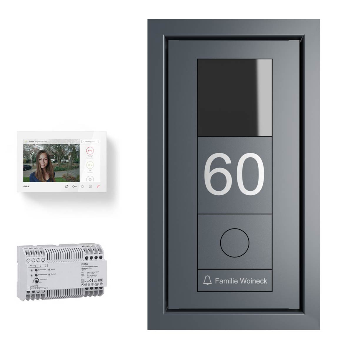 Design Unterputz Türstation GOETHE UP mit GIRA System 106 - VIDEO Komplettset - RAL nach Wahl Design Unterputz Türstation GOETHE UP mit GIRA System 106 - VIDEO Komplettset - RAL nach Wahl