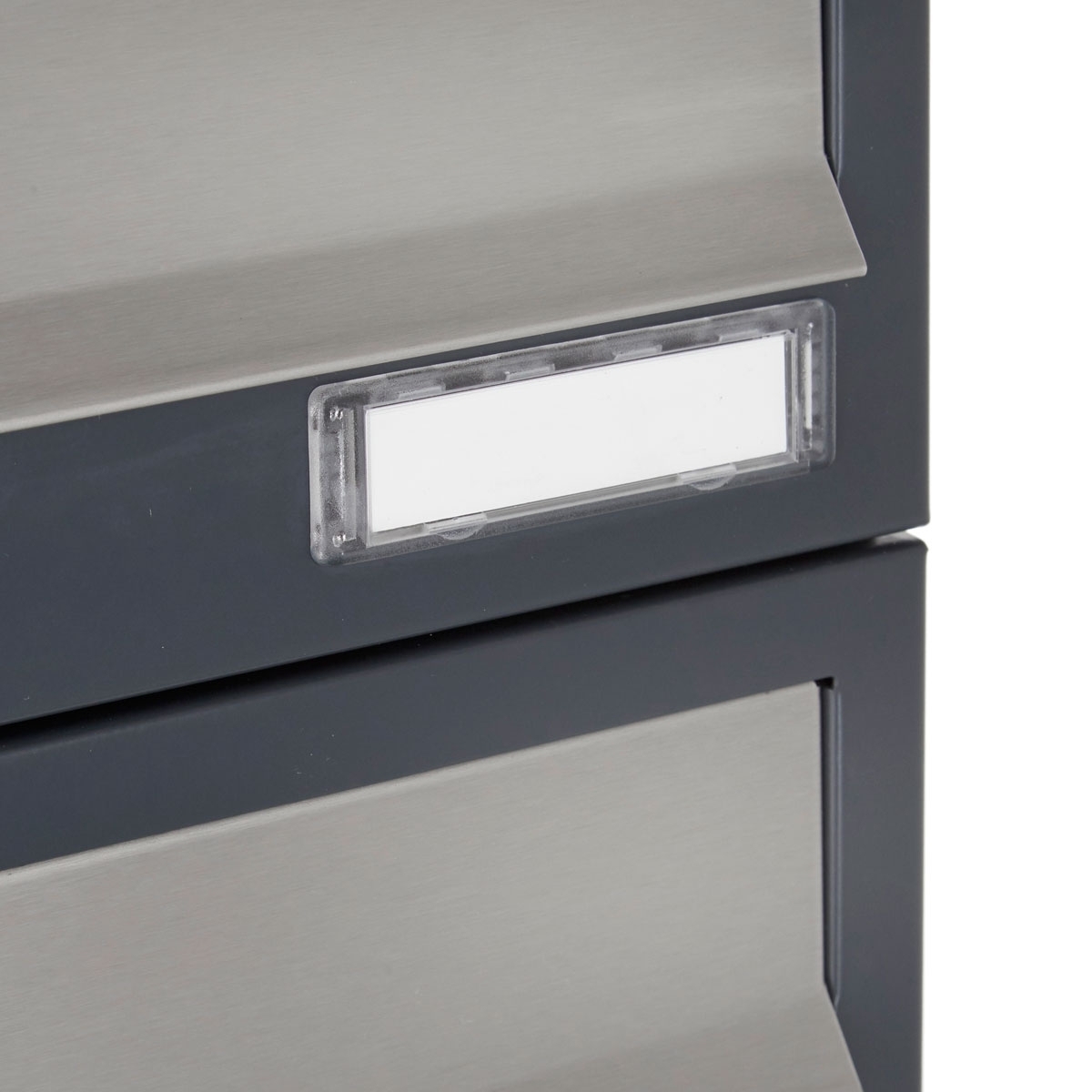 16er 8x2 Briefkastenanlage freistehend Design BASIC 385 ST-R - Edelstahl-RAL 7016 anthrazitgrau