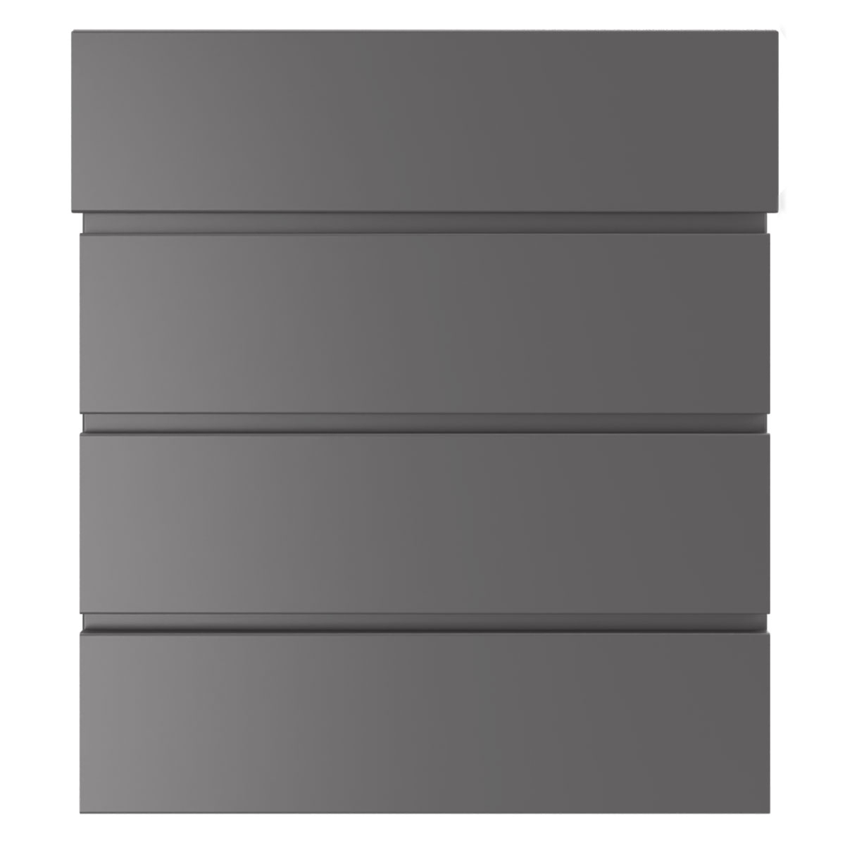 KANT letterbox with newspaper compartment - Design 1 - DB 703 micaceous iron ore
