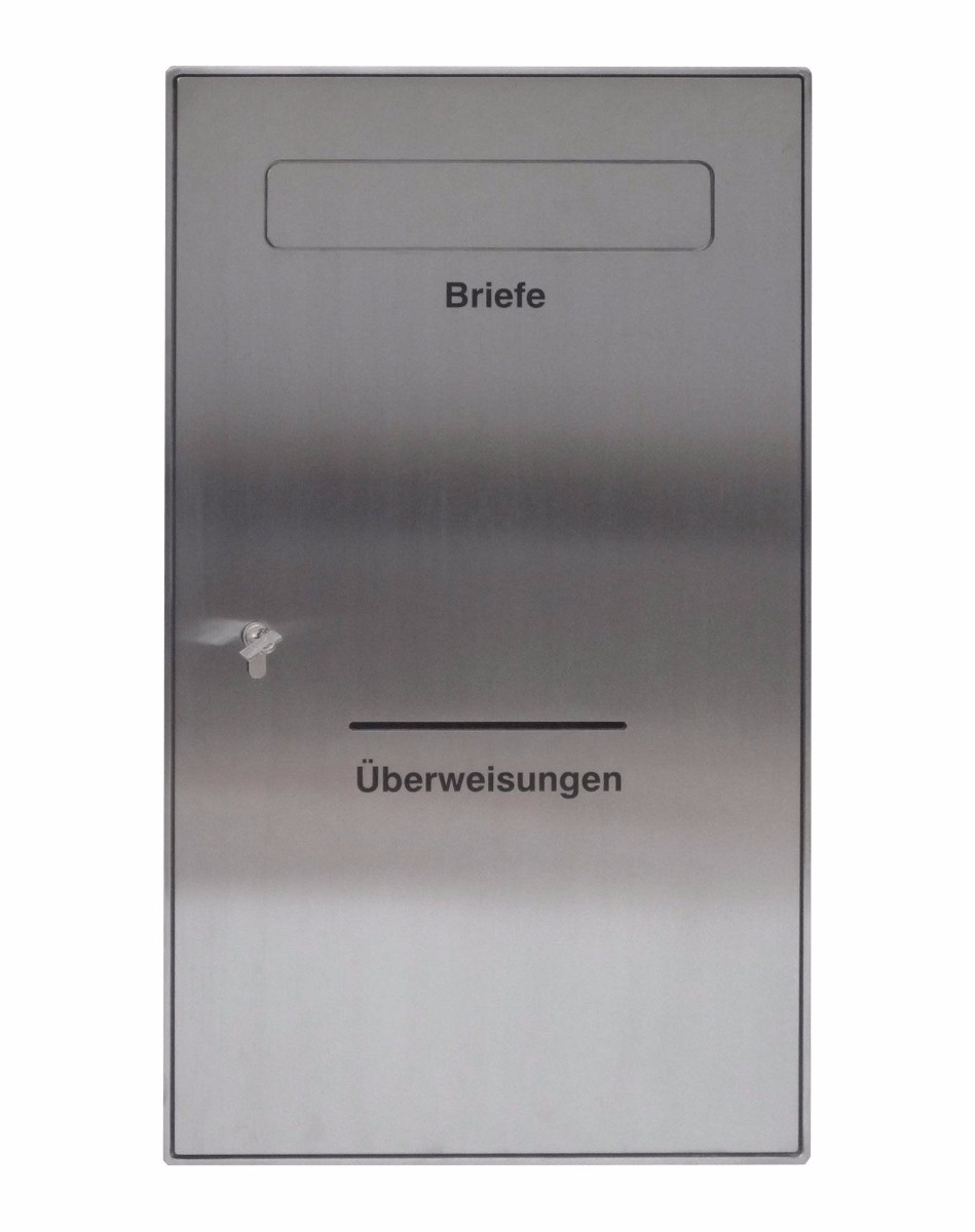 Cassetta postale di sicurezza tipo 126 AP + fessura di trasferimento - acciaio inox lucido