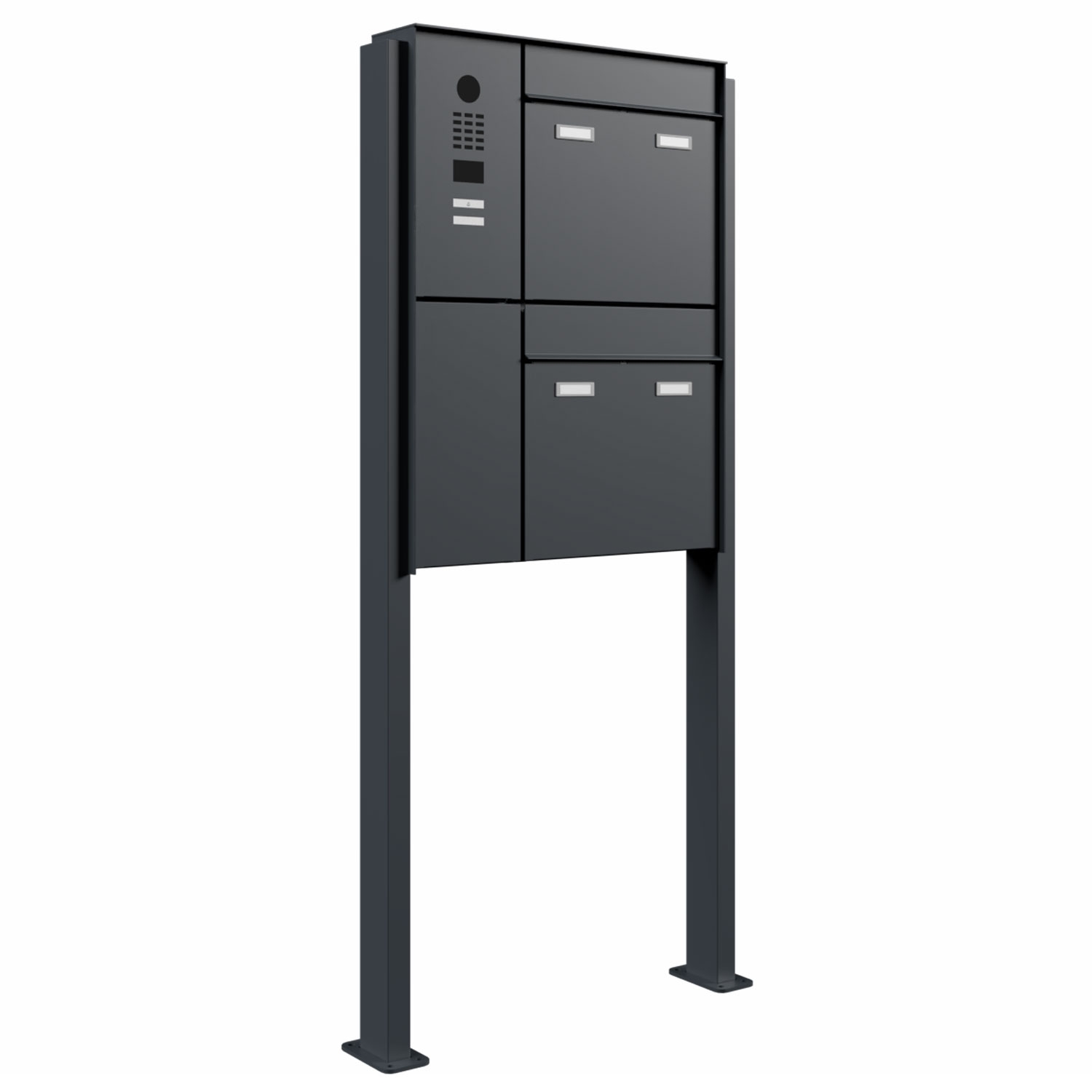 2-delige staande brievenbus GOETHE ST-Q links met DoorBird video-intercom - RAL naar keuze