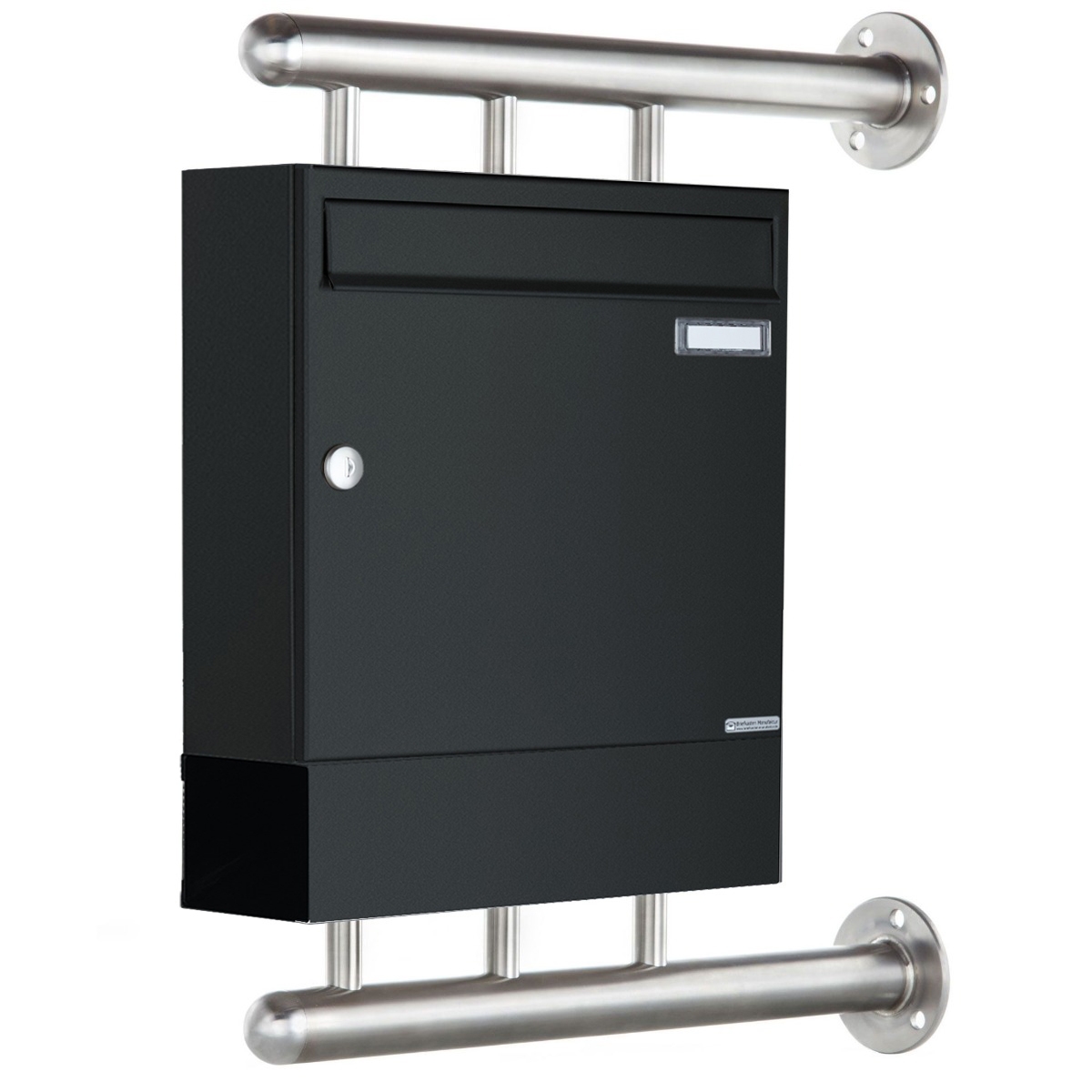 Briefkasten BASIC 810 W mit Zeitungsfach, zur seitlichen Wandmontage - RAL 7016 Anthrazitgrau Briefkasten BASIC 810 W mit Zeitungsfach, zur seitlichen Wandmontage - RAL 7016 Anthrazitgrau