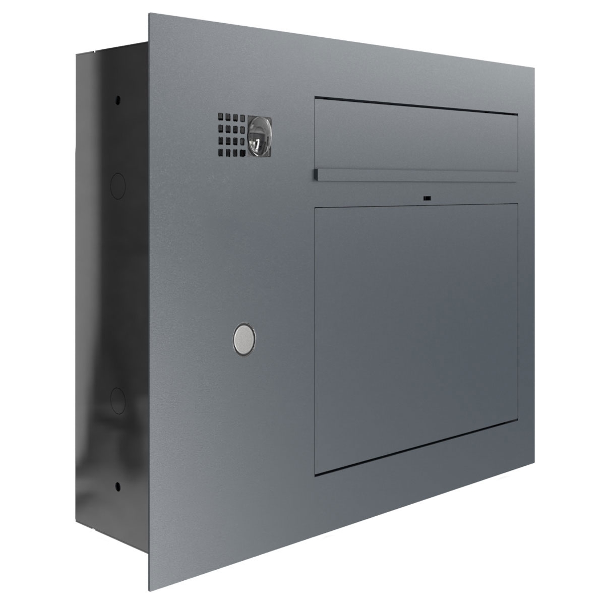 Design Unterputz Briefkasten GRIMM - Farbe nach Wahl mit COMELIT Ultra - VIDEO Set links