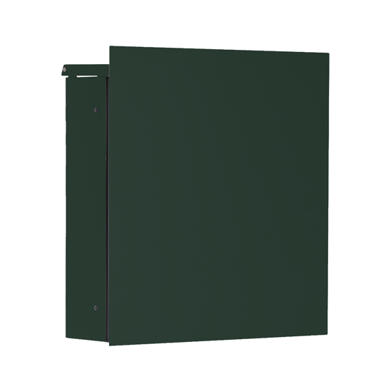 Design Briefkasten SCHILLER SMALL VAR-OZ - Edelstahl V2A, pulverbeschichtet in RAL 6009 Tannengrün