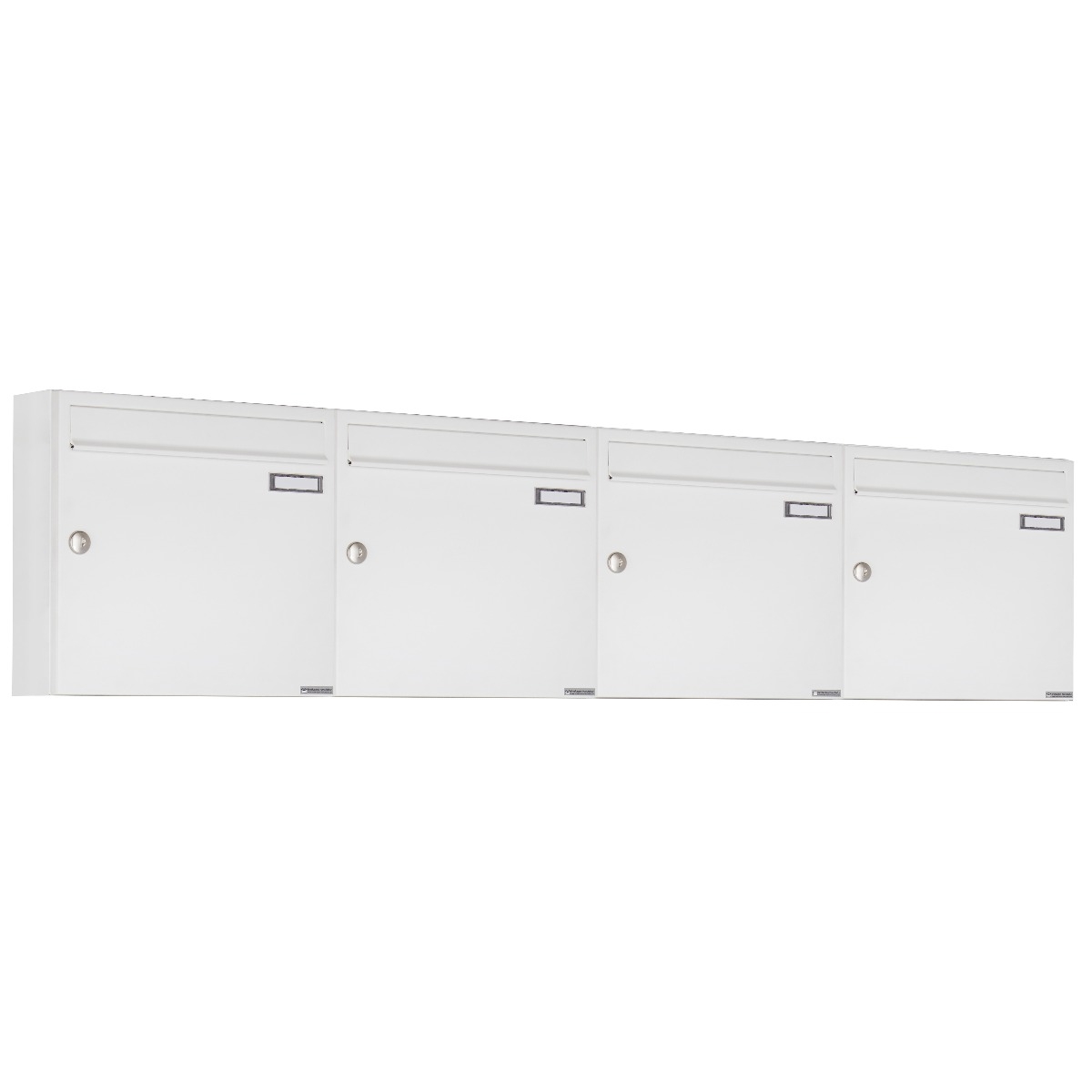 4er 4x1 Aufputz Briefkastenanlage Design BASIC 382A AP - RAL 9016 verkehrsweiß