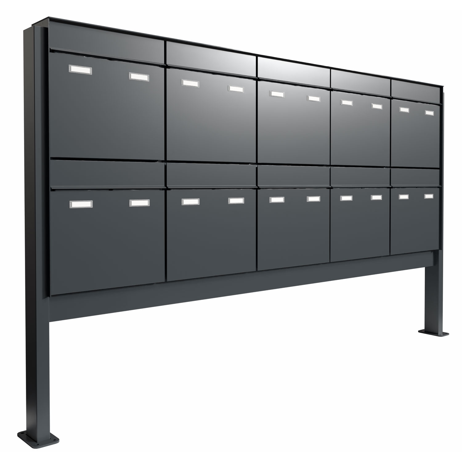 10er 5x2 Design Standbriefkasten GOETHE ST-Q-200 - RAL nach Wahl