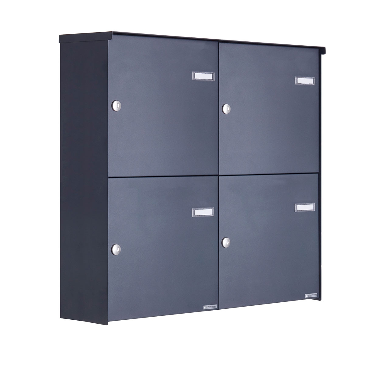 4er 2x2 stainless steel fence letterbox BASIC Plus 382XZ - RAL of your choice - removal from the rear 4er 2x2 stainless steel fence letterbox BASIC Plus 382XZ - RAL of your choice - removal from the rear