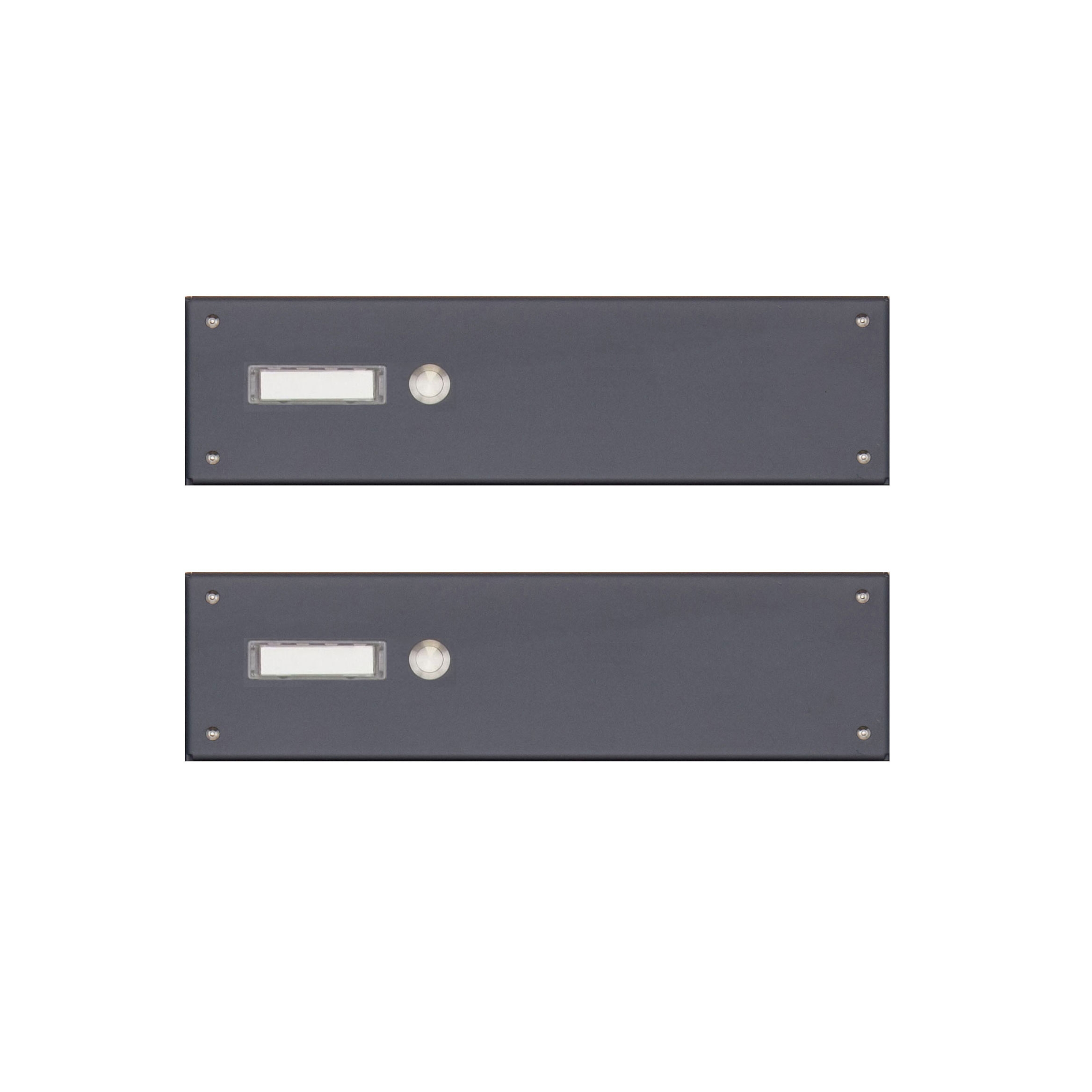 2 stainless steel panels 355x100 for 2 parties without speech perforation - RAL of your choice