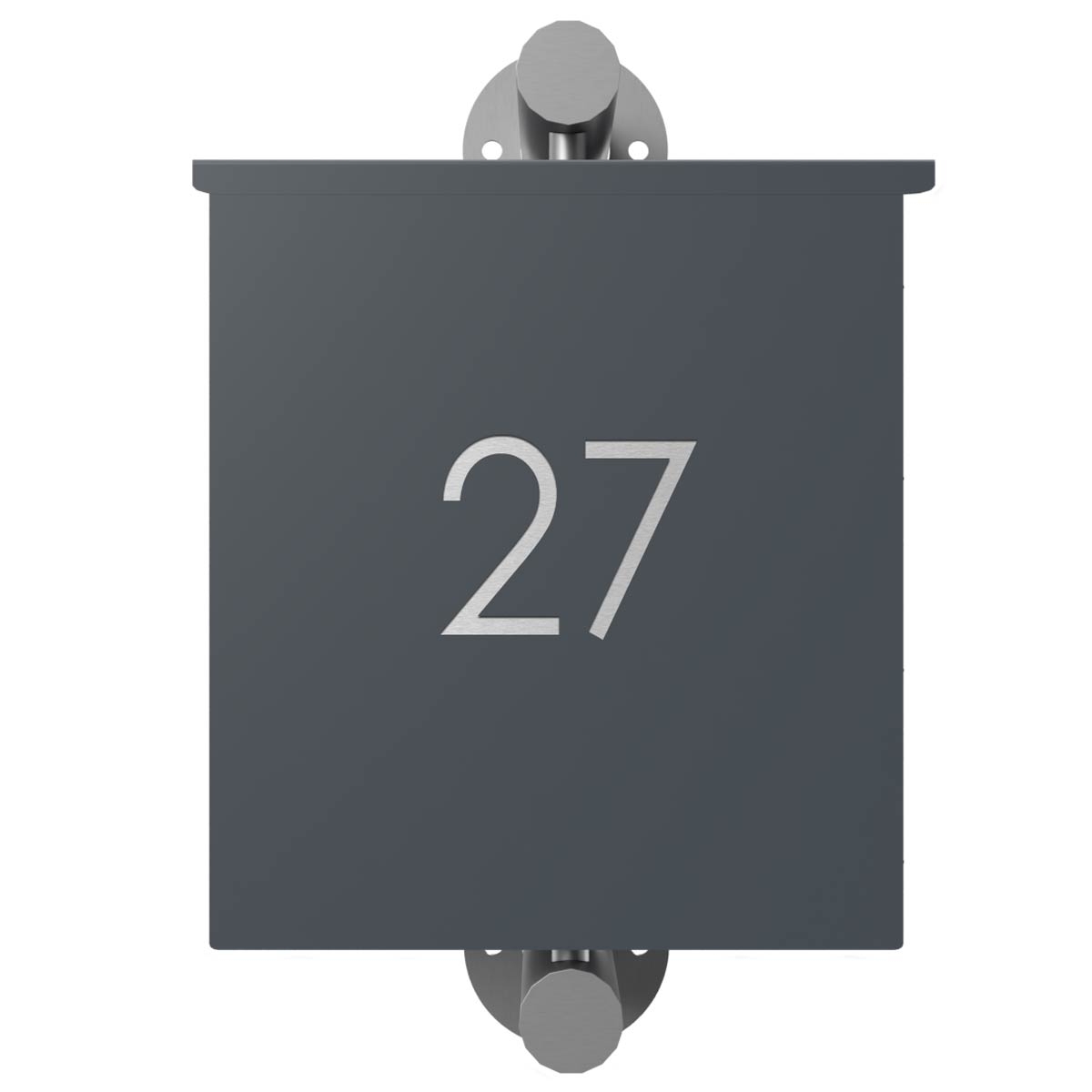 2er Edelstahl Briefkastenanlage Design BASIC Plus 385XW zur seitlichen Wandmontage - RAL nach Wahl