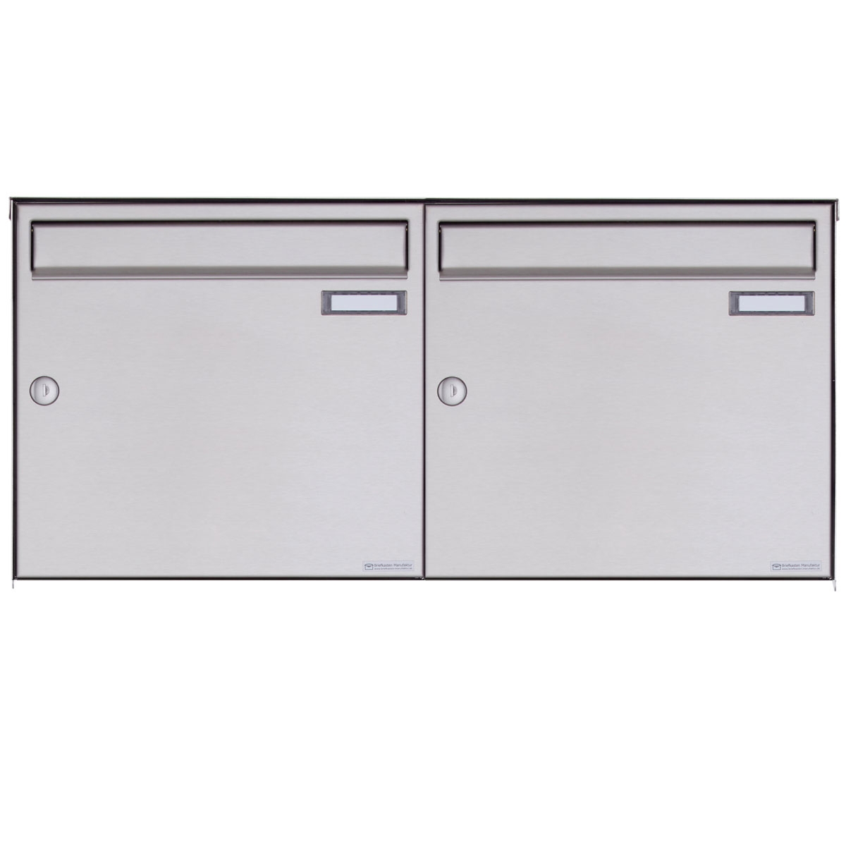 2er 1x2 Edelstahl Aufputz Briefkasten Design BASIC Plus 382XA AP - Edelstahl V2A geschliffen
