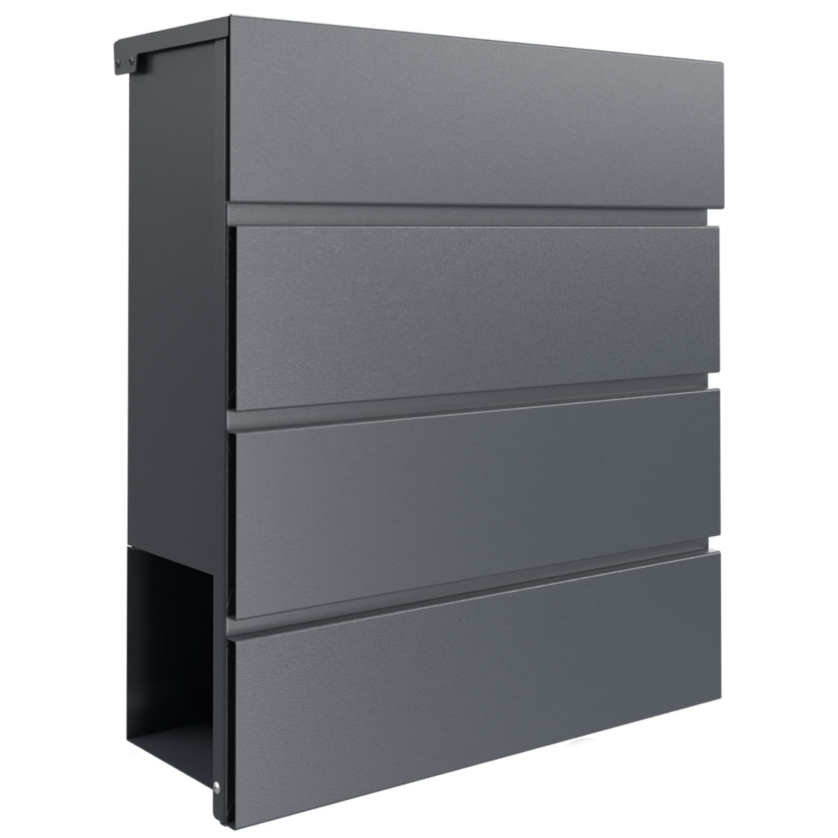 KANT letterbox with newspaper compartment - Design 1 - RAL 7016 anthracite grey KANT letterbox with newspaper compartment - Design 1 - RAL 7016 anthracite grey