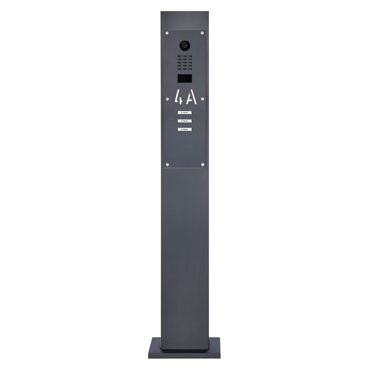 79be898fd58daee64c1adabb62a2331fc74725ea 3er Klingelstele Designer - Edelstahl V2A pulverbeschichtet mit DoorBird D2100E Video- Sprechanlage