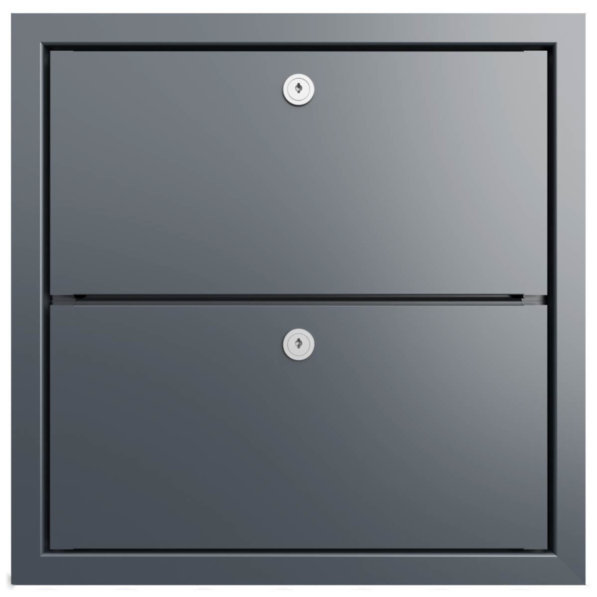 2-piece 1x2 design letterbox GOETHE MDW with nameplate - RAL of your choice 2-piece 1x2 design letterbox GOETHE MDW with nameplate - RAL of your choice