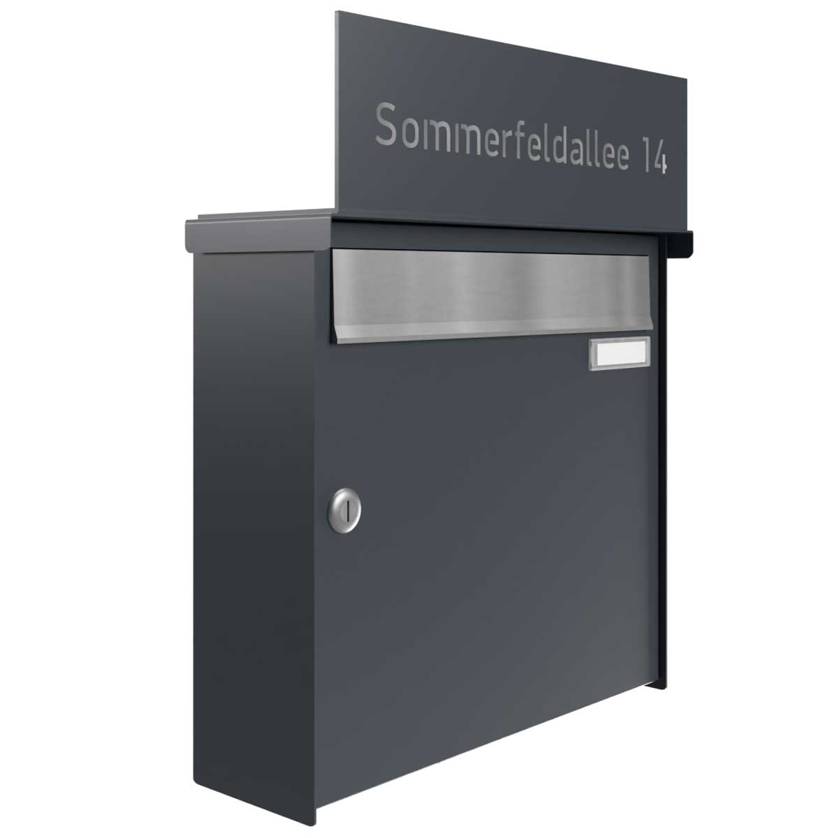 1 sistema de buzones de superficie BASIC - Edición NELLY - BI-Color VA-RAL 7016 gris antracita 1 sistema de buzones de superficie BASIC - Edición NELLY - BI-Color VA-RAL 7016 gris antracita