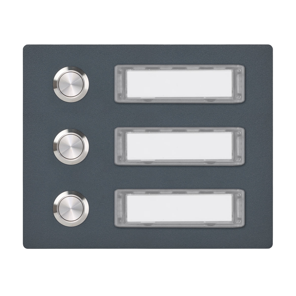 bfac0901fd18e40da06a9ee591ccb0004e63c818 Stainless steel bell plate 150x120 BASIC 421 powder-coated with name plate - 3 parties