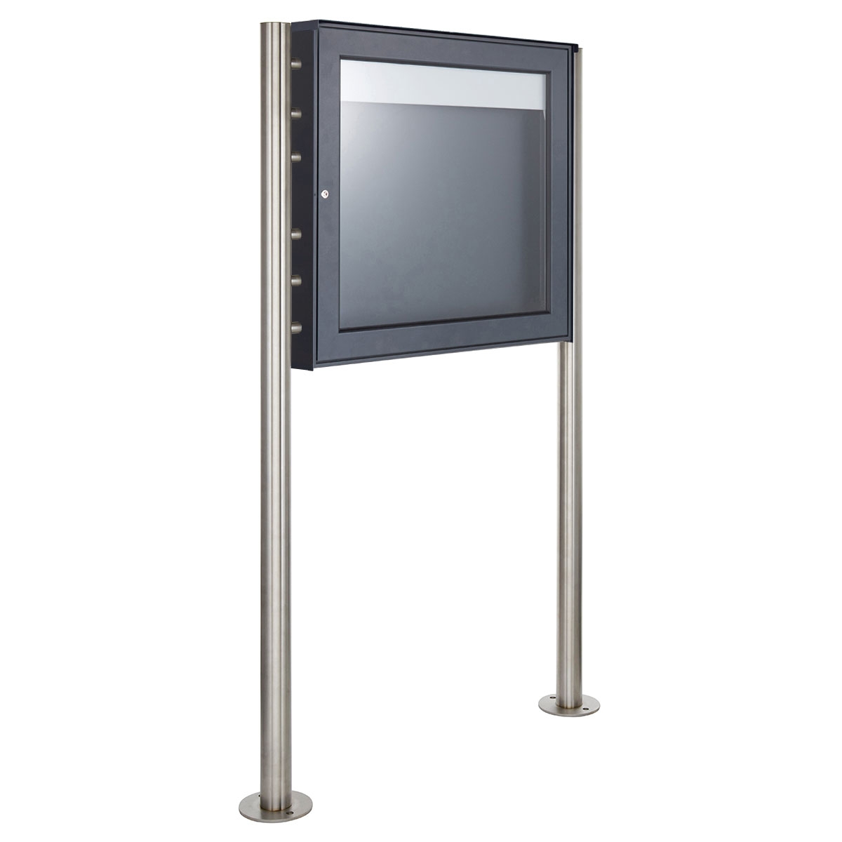 Freistehender Schaukasten BASIC Plus 389X ST-R - 710x660 - RAL 7016 anthrazitgrau Freistehender Schaukasten BASIC Plus 389X ST-R - 710x660 - RAL 7016 anthrazitgrau