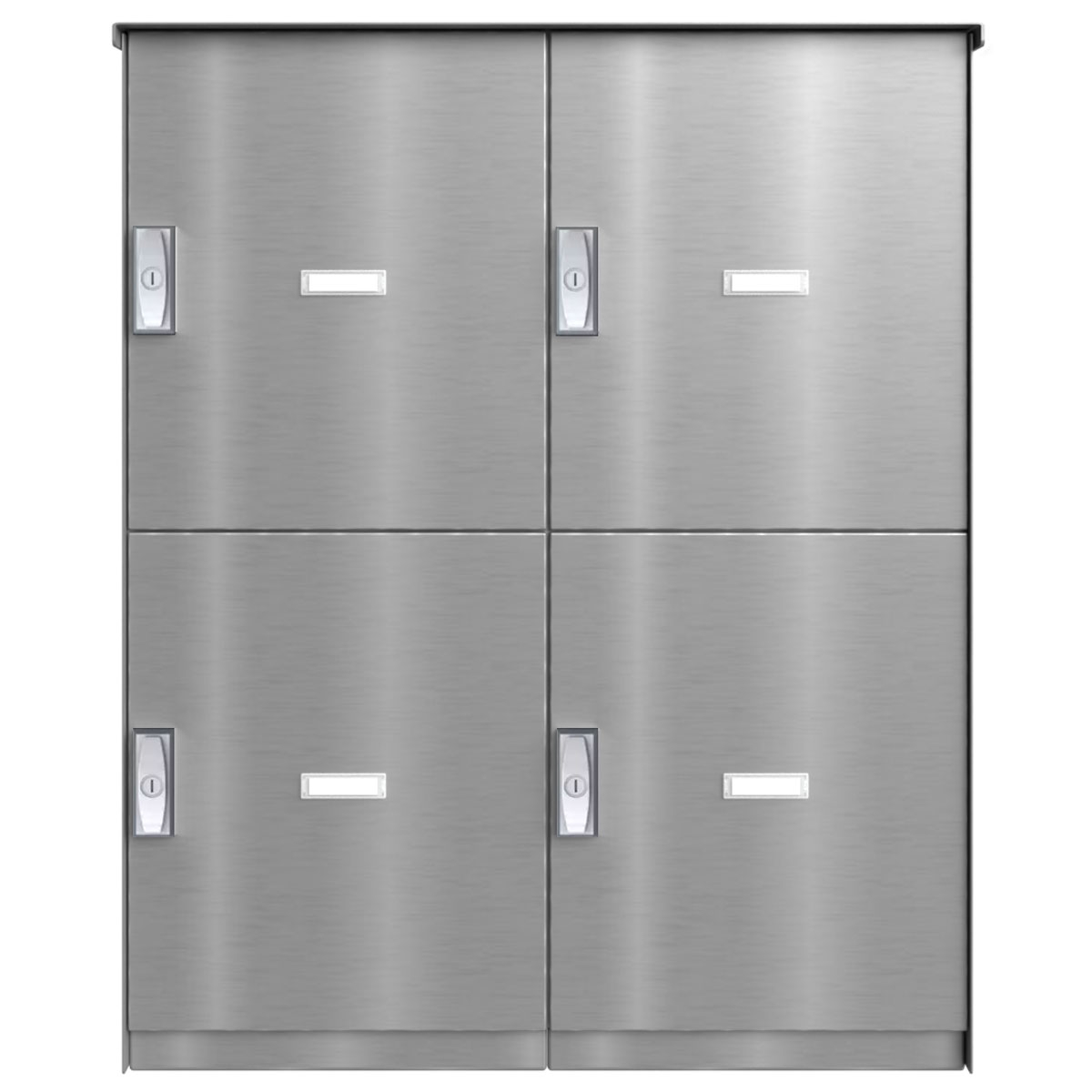 4er 2x2 Paketfachanlage BASIC Plus 863X STL mit Paketfach 370x440 - Edelstahl geschliffen