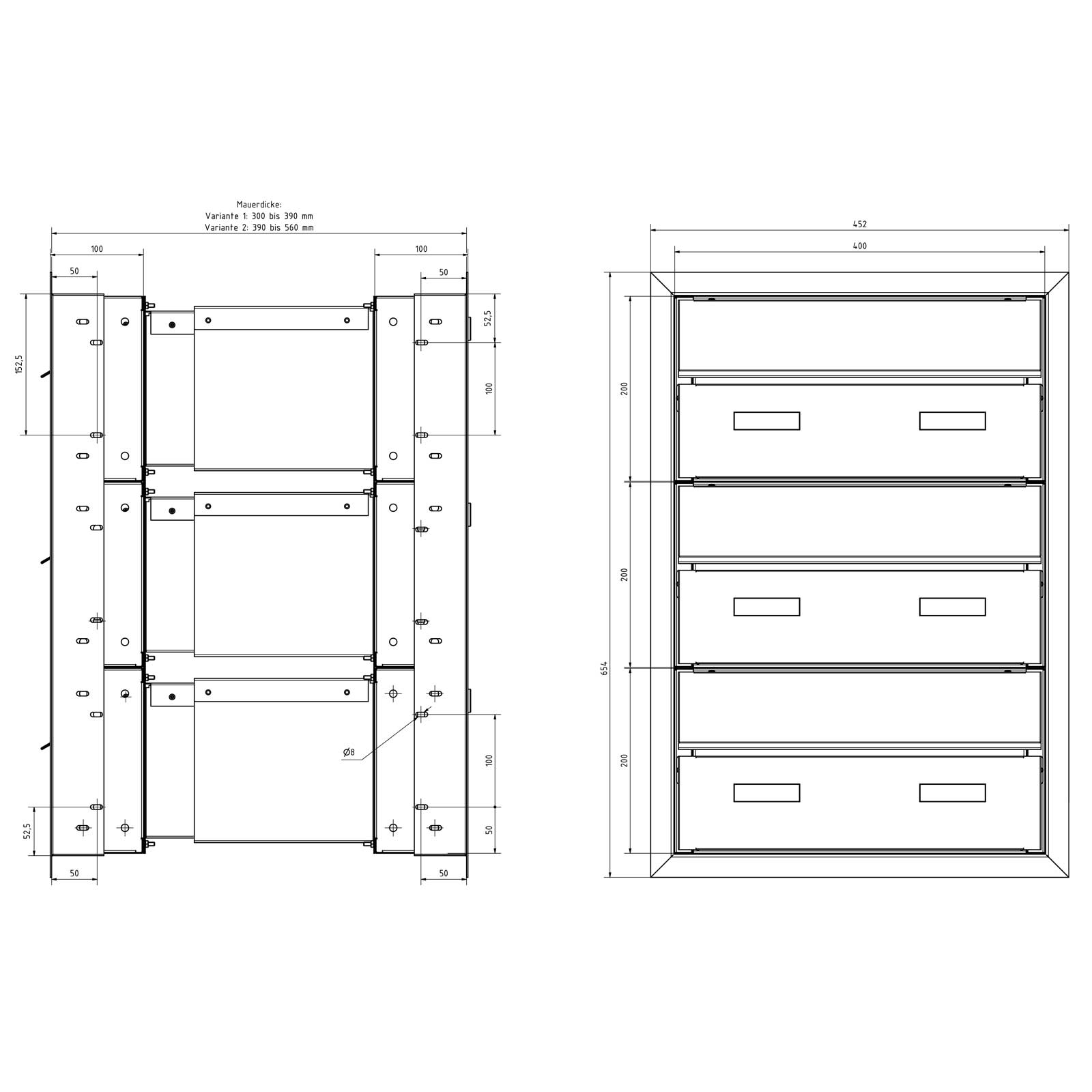 3er 1x3 design letterbox GOETHE MDW with nameplate - RAL of your choice 3er 1x3 design letterbox GOETHE MDW with nameplate - RAL of your choice