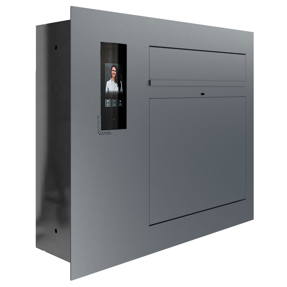 Design flush-mounted letterbox GRIMM - colour of your choice with Ekinex Dico IP video intercom left