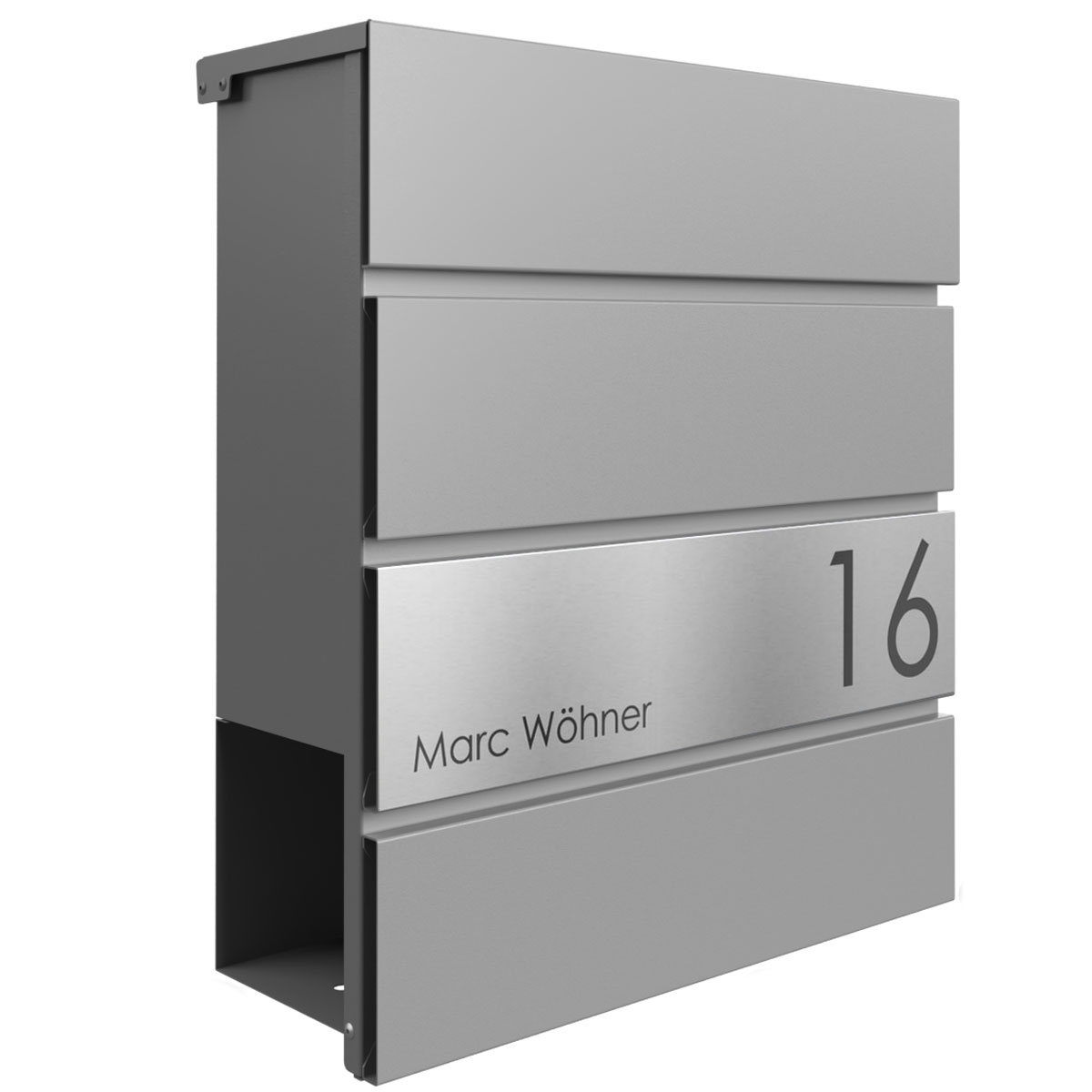 Briefkasten KANT Edition mit Zeitungsfach - Design Elegance 1 - RAL 9007 graualuminium Briefkasten KANT Edition mit Zeitungsfach - Design Elegance 1 - RAL 9007 graualuminium