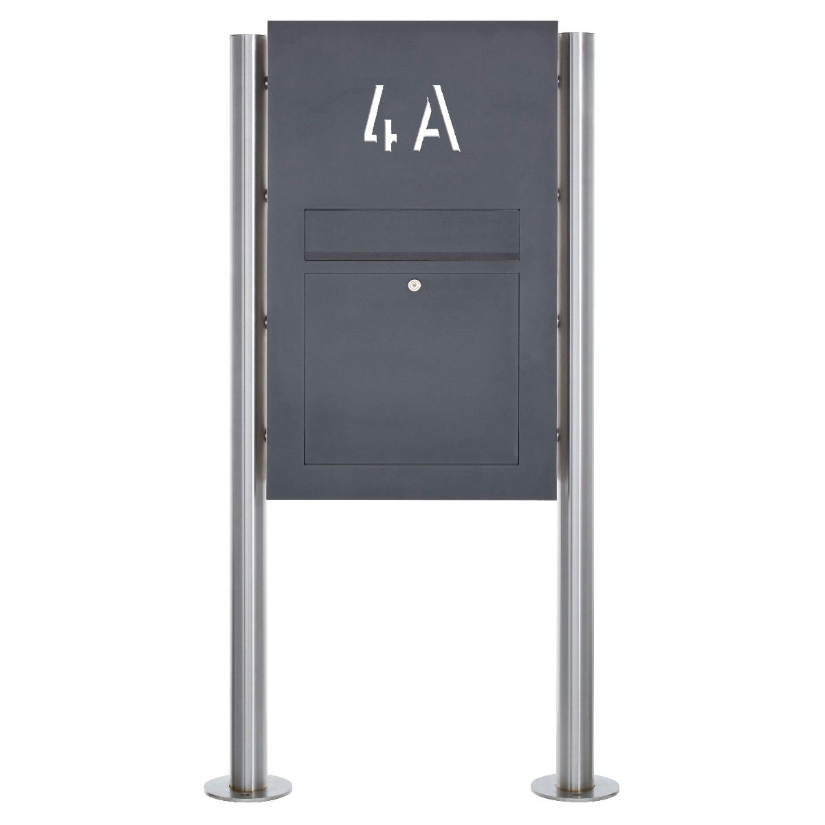 Edelstahl Standbriefkasten Designer BIG ST-R - Hausnummer hinterbeleuchtet - RAL nach Wahl - INDIVIDUELL Edelstahl Standbriefkasten Designer BIG ST-R - Hausnummer hinterbeleuchtet - RAL nach Wahl - INDIVIDUELL