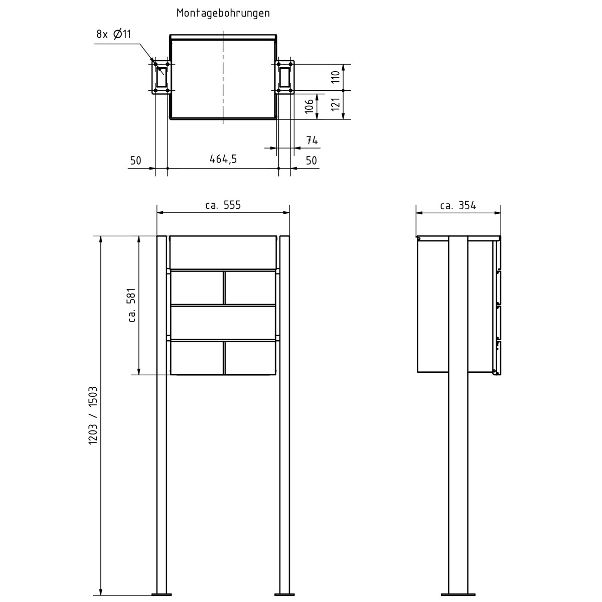 Freistehende Paketbox KANT Edition ST-Q - Design Elegance 3 - RAL 7016 anthrazitgrau Freistehende Paketbox KANT Edition ST-Q - Design Elegance 3 - RAL 7016 anthrazitgrau