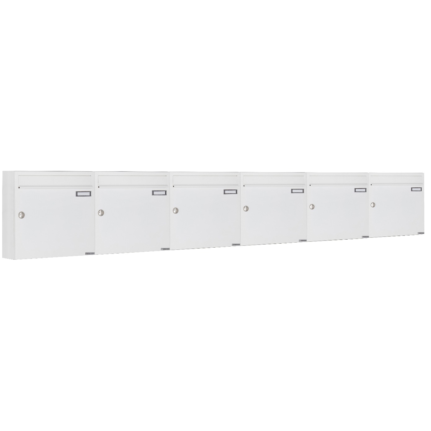 6er 6x1 Aufputz Briefkastenanlage Design BASIC 382A AP - RAL 9016 verkehrsweiß